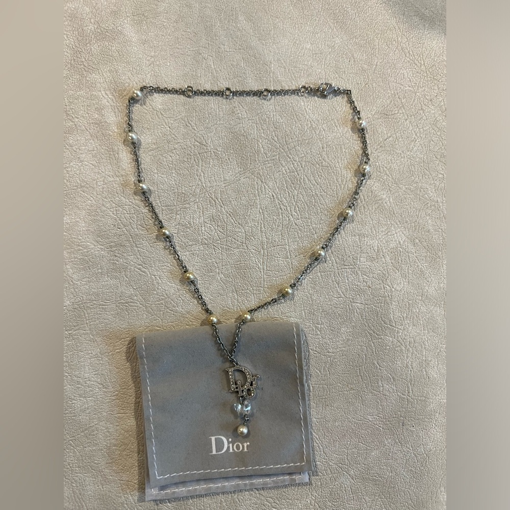 🩶🤍Dior vintage Pearls Rhinestone Necklace 🤍🩶